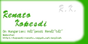 renato kopesdi business card